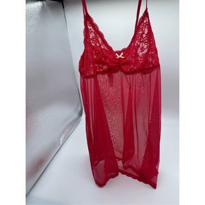 VICTORIA’S SECRET RED SHEER TEDDY SIZE SMALL